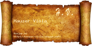 Hauzer Viola névjegykártya